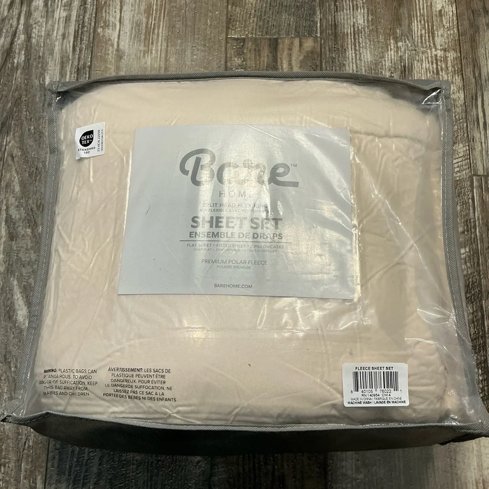 Bare Home Cream Polar Fleece Sheet Set - Soft Cozy Bedding